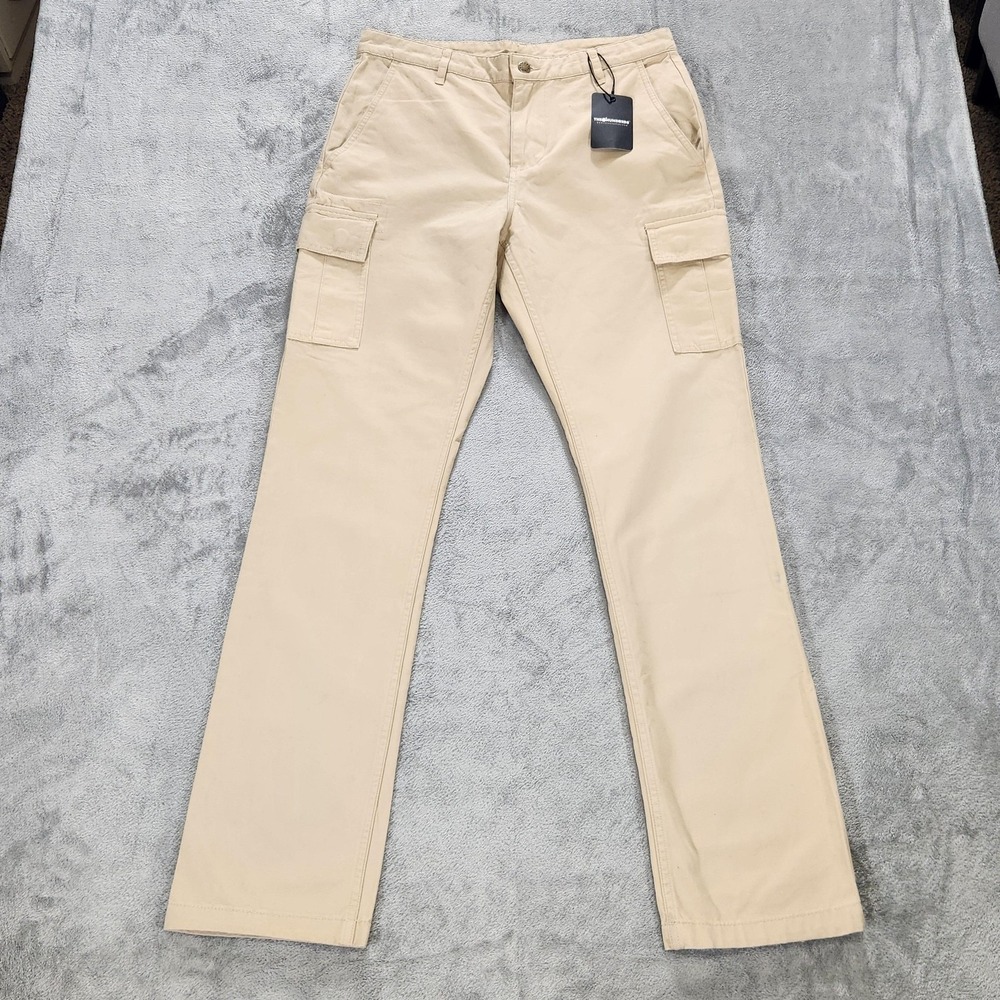 The Hundreds Cargo Pants‎ Mens 32x32 Beige Light Khaki Straight Cotton Casual